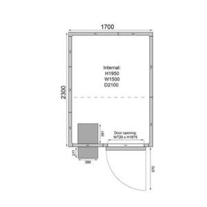 Kylmähuone + kylmäkone Tefcold CR1723C