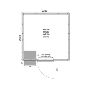 Kylmähuone + kylmäkone Tefcold CR2323C